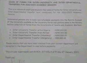 UNIMAID Inter-University & Inter-departmental Transfer Forms