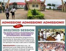 FUNAAB Pre-degree, JUPEB and IJMB admission forms
