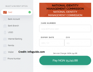 how to pay for nin change of date of birth with credit card online on remita