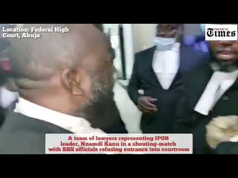 DSS vs Lawyers: Kanu Engages DSS And Lawyers In Shouting Session