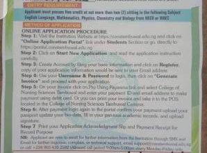 College of Nursing Science Tambuwal General Nursing Admission Form