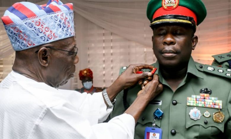 Obasanjo Decorates Son Promoted In The Army