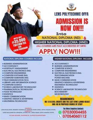 Lens Polytechnic ND/HND Admission Form