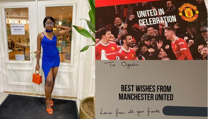 Nigerian Lady Receives Congratulatory Card Signed By Cristiano Ronaldo, Others