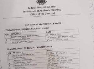Fed Poly Oko Revised Academic Calendar