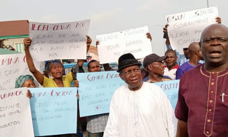 “Pay Us Compensation For Our Demolished Houses“ – Osun Protest