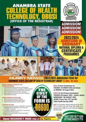 Anambra College of Health Tech Admission Form