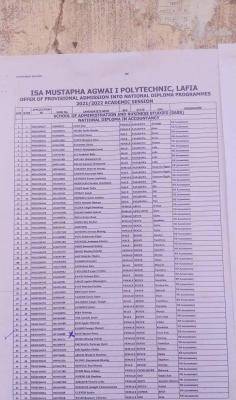  Isa Mustapha Polytechnic ND Admission List