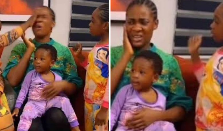 Fans React To Hilarious Video Of Mercy Johnson’s Kids Landing Her Slaps On The Face