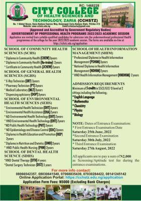 City College of Health Admission Form