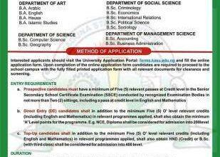 KASU Part-time Undergraduate Admission Form