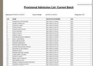 Auchi Poly School of Part-Time Studies HND Admission List