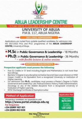 UNIABUJA Leadership Center Admission Form