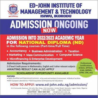 ED-JOHN Institute of Management and Technology Admission