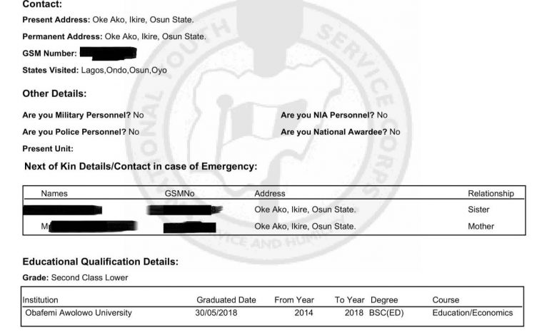How to Print the NYSC Green Card