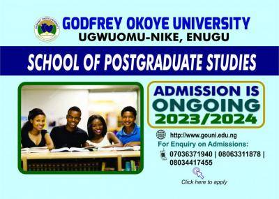 Godfrey Okoye University Postgraduate Admission Form