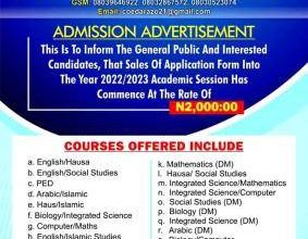 College of Education, Darazo Admission form