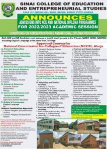 Both NCE and ND Candidate must possess at least 5 credit passes in the O'levels (WAEC, NECO, NABTEB) including English Language at not more than 2 sittings Method of Application