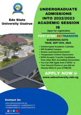 Edo State University Post-UTME screening date