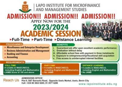 LAPO Institute for Microfinance & Management Studies Admission Form