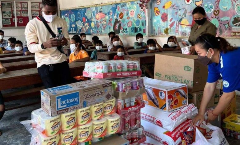 Nigerian philanthropist donates food items to less privileged in Cambodia