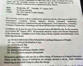 Federal Polytechnic Ukana Post-UTME Form