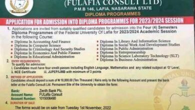 FULAFIA Diploma Admission Form