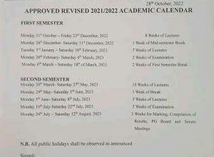 GOMSU Approved Revised Postgraduate Academic Calendar
