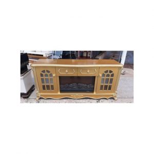 Royal Gold TV Stand With Drawers/Electric Fireplace