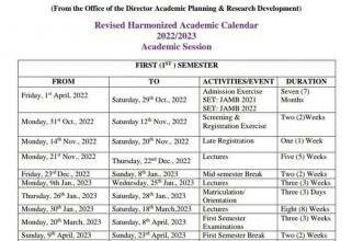 Hussaini Adamu Federal Polytechnic Revised Academic Calendar