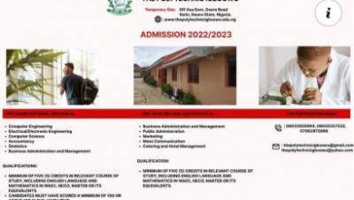 The Polytechnic Igbo-Owu Admission Form