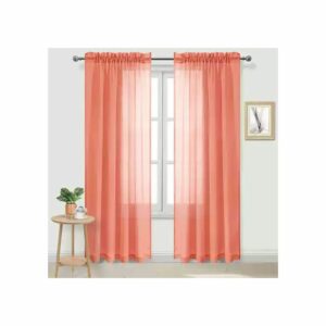 7.5 By 7.5 Quality Sheer Curtain -Orange Voile