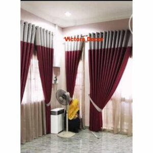 7.5ft By 7.5ft. Quality Plain Curtain With Rings.
