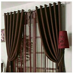 HIGH QUALITY Brown Curtains With Rings And Tiebacks