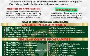 FULAFIA Postgraduate Admission Form