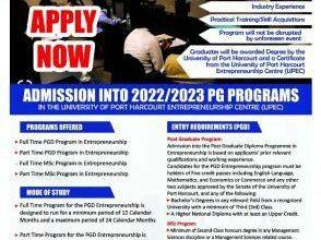 UNIPORT Entrepreneurship Centre Postgraduate Admission Form