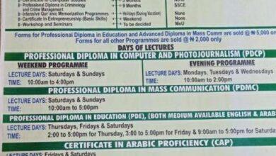 Aminu Kano College of Islamic & Legal Studies Admission Form