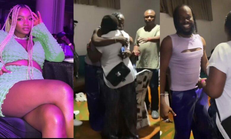 It’s the ‘excuse me ma’ for me- Simi’s reaction to female fan ‘tightly’ hugging AG Baby at his Lagos concert causes stir