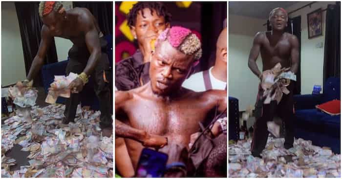 “I No Be Upcoming Artist O”: Portable Boasts As He Flaunts Money He Was Sprayed at a Show