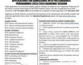 FUBK Postgraduate Admission Form
