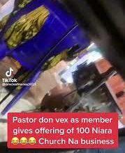 “Shame to you” – Pastor blasts church members for ‘giving God N100 as offering’