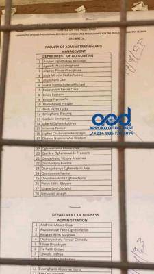 Delta State University Ozoro 3rd Batch Admission List