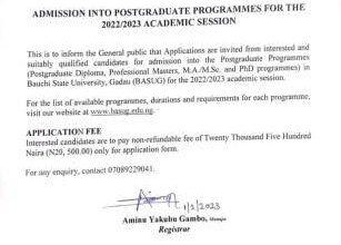 BASUG Postgraduate Admission Form