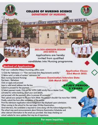 College of Nursing Science Ihiala Admission Form