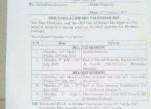 TSU Adjusted Academic Calendar