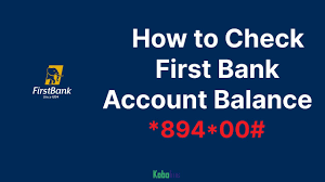 First bank account balance check