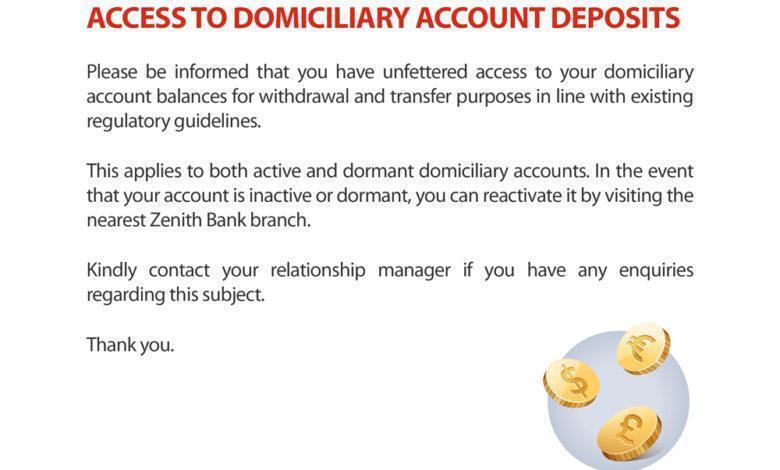Zenith Bank Domiciliary Account Requirements