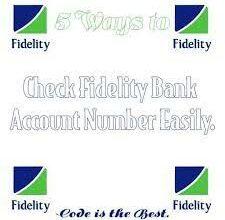 How To Check Fidelity Bank Account Number