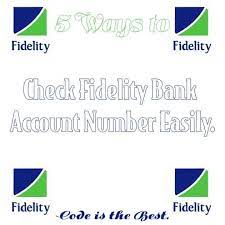 How To Check Fidelity Bank Account Number