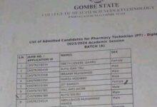 Gombe College of Health Sciences Batch A Diploma Admission List